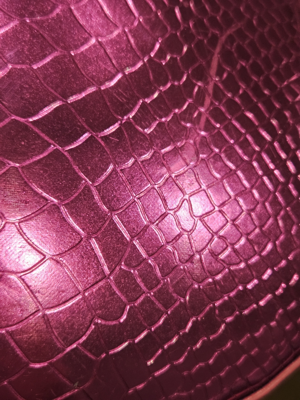 Metallic Fuchsia Snake-Embossed Shoulder Bag - Picture 3 of 3